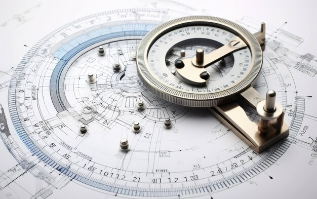 Photo engineering compass protractor drafting tools