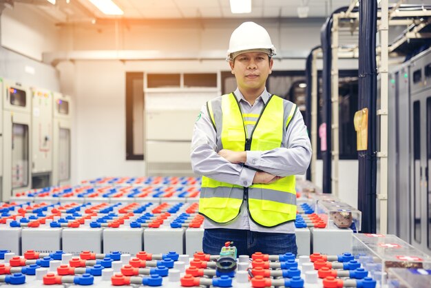 Engineering electrician used digital tester battery in power room backup