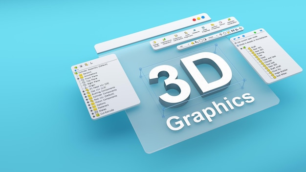 Engineering project 3D CAD-tekstmodelsoftware. Mechanische dimensionale fabriekscomputer 3D-rendering