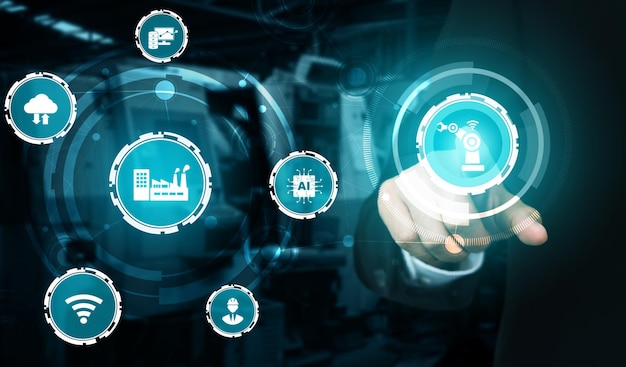 Premium Photo | Engineering technology and industry 4.0 smart factory ...