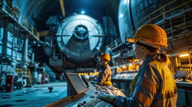 Photo the engineering working at nuclear power plant