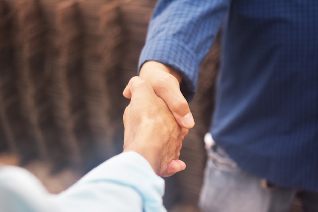 Engineers doing handshake