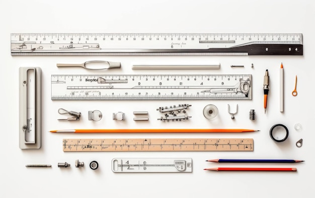 Photo engineers scale ruler drafting tools