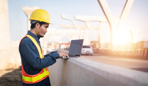 Engineers use computers to check the quality and plan the construction of large expressways.