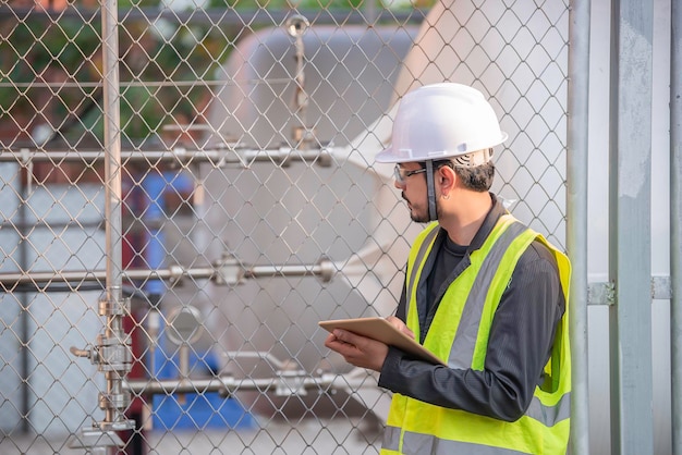 Engineers work place to keep liquid heliumpreventive maintenance schedule checkingThailand people