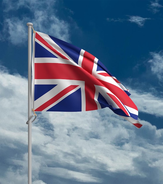 England british united kingdom flag blue sky white cloudy background wallpaper symbol decoration sig