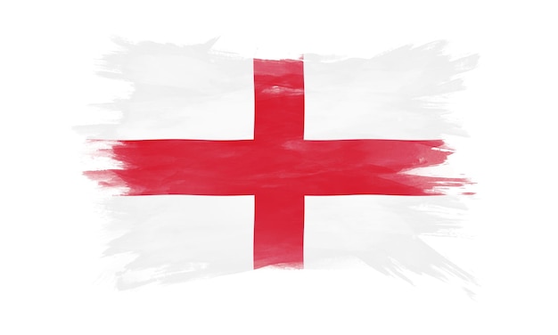 Photo england flag brush stroke, national flag on white background