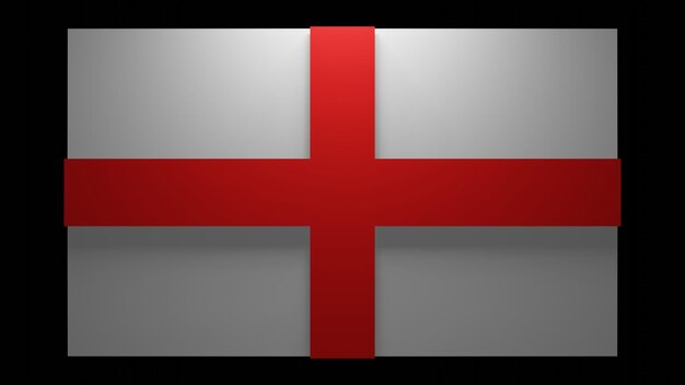 England flag and its red cross shadow with top light3D Rendering