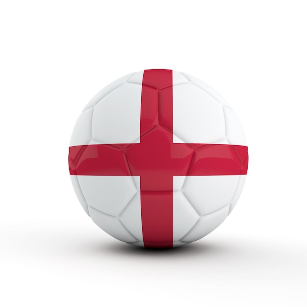 Флаг Англии футбол футбол на простом белом фоне 3D рендеринг