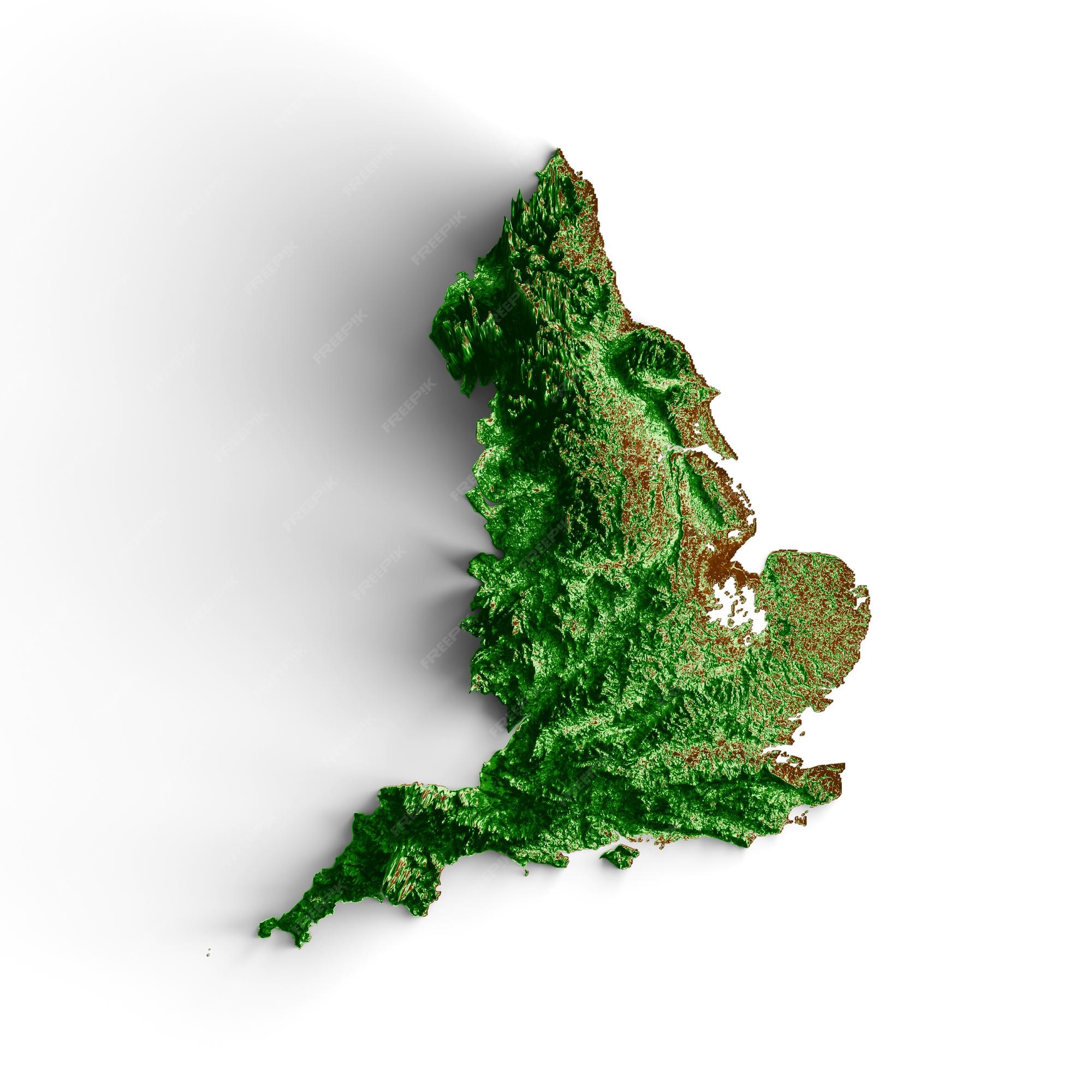 Premium Photo  England topographic map 3d realistic map color 3d 
