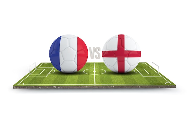 Photo england versus france soccer match 3d rendering