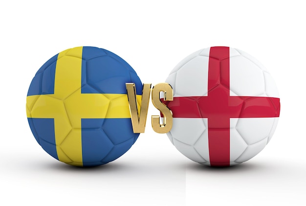 England versus Sweden soccer quarter final match 3D Rendering