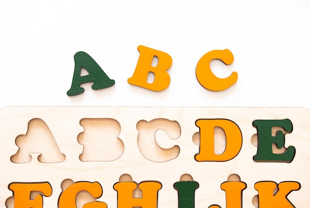 English alphabet colorful wooden for education school learning