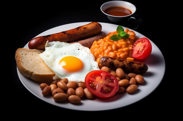 English breakfast food menu AI generated