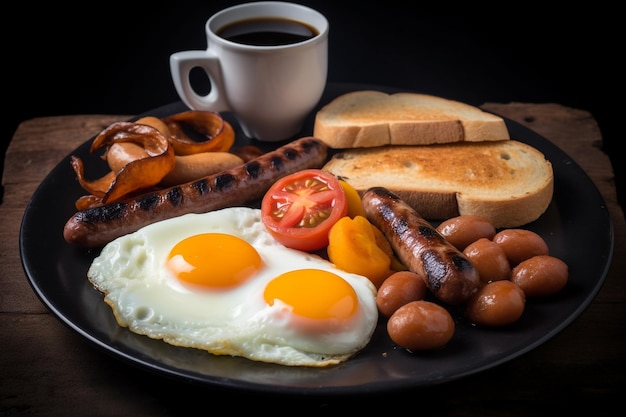 English breakfast food menu AI generated