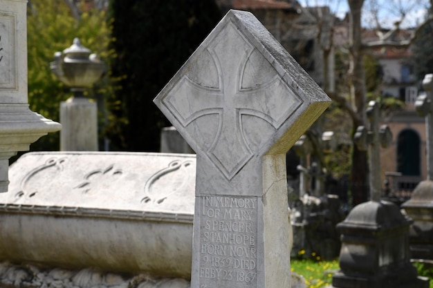 English Cemetery in Florence wonderful statues