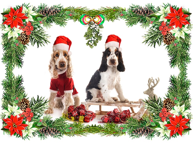 Photo english cocker spaniel in front of white background