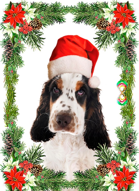 English Cocker Spaniel in front of white background