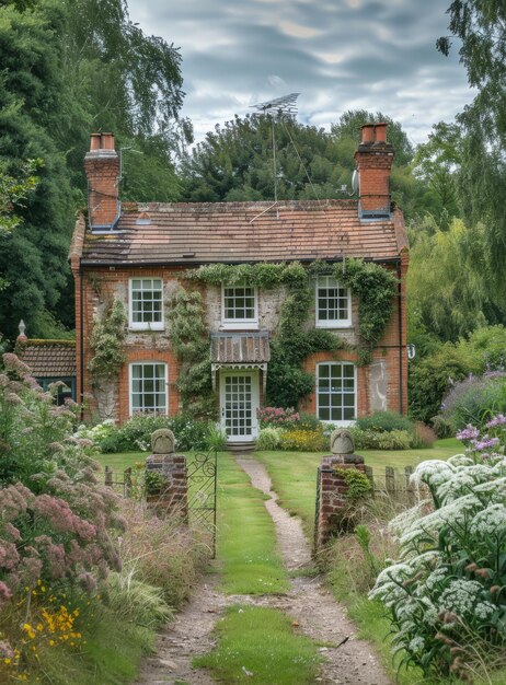 English cottage in a rural setting