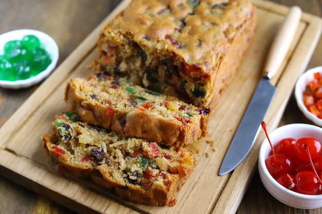 Torta di frutta secca inglese tradizionale torta di natale con frutta secca datteri frutta candita