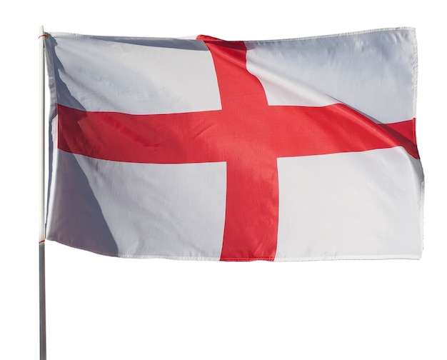 Foto bandiera inglese dell'inghilterra isolata sopra white