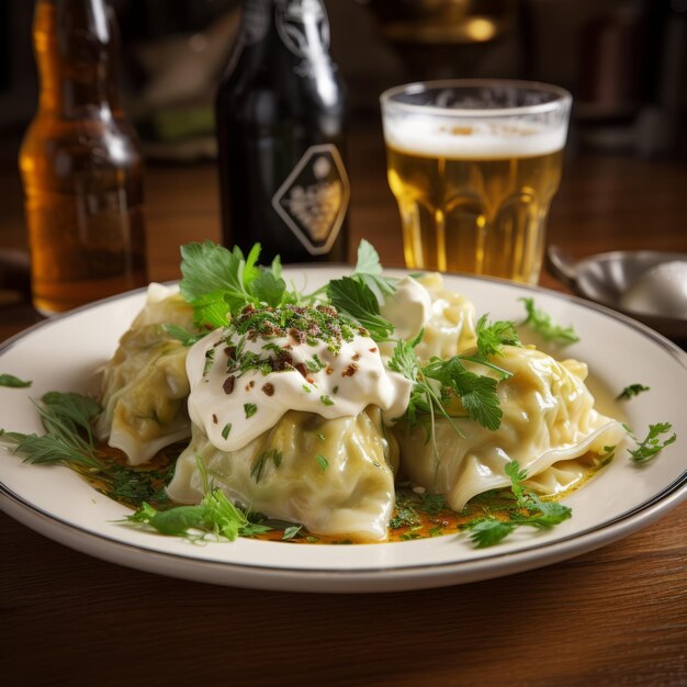 Photo english ipa dumplings with a steampunk twist