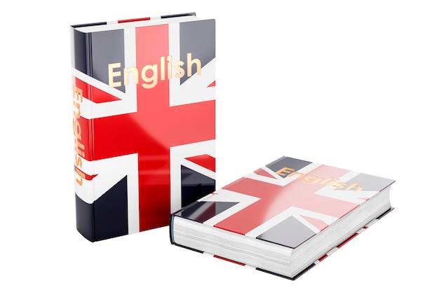 Foto corsi di lingua inglese libri di testo di lingua inglese rendering 3d