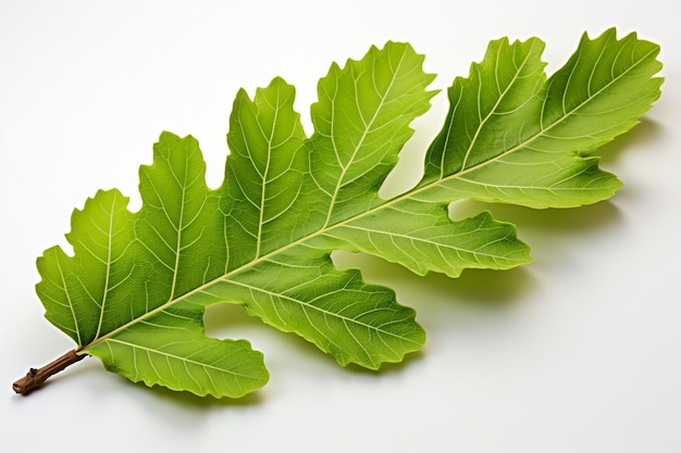 English Oak Leaf Nature Foliage White Background Generative AI