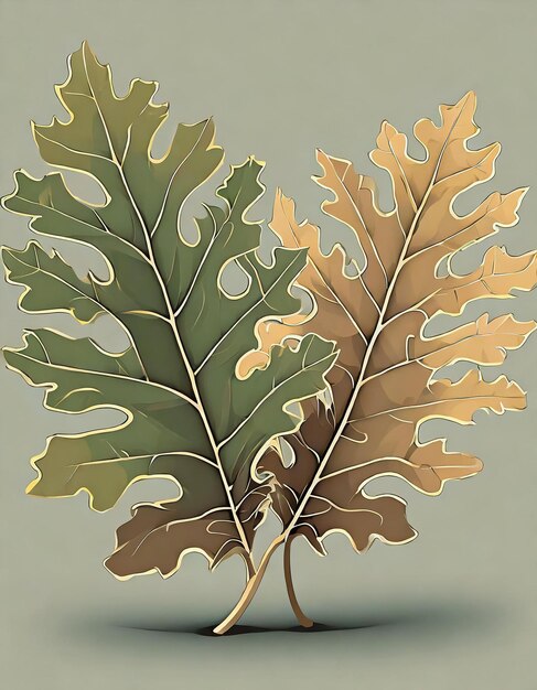 English oak tree illustration