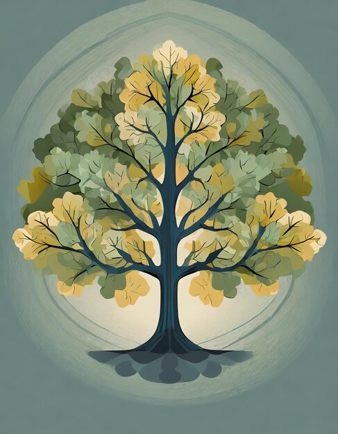 English oak tree illustration