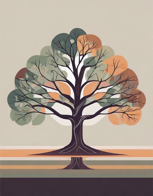 English oak tree illustration