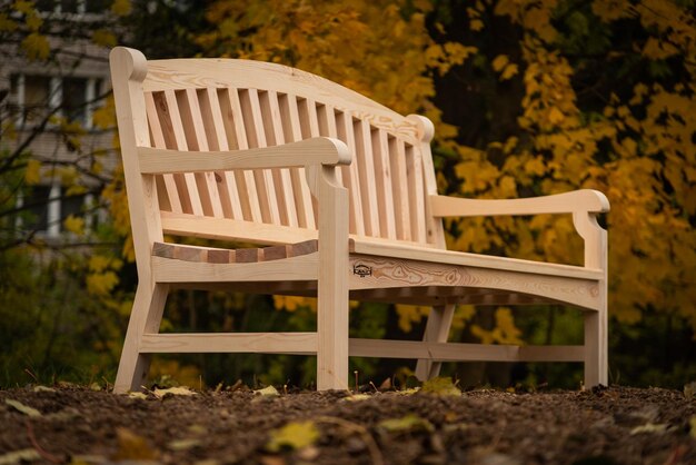 English style bench made of handmade solid wood