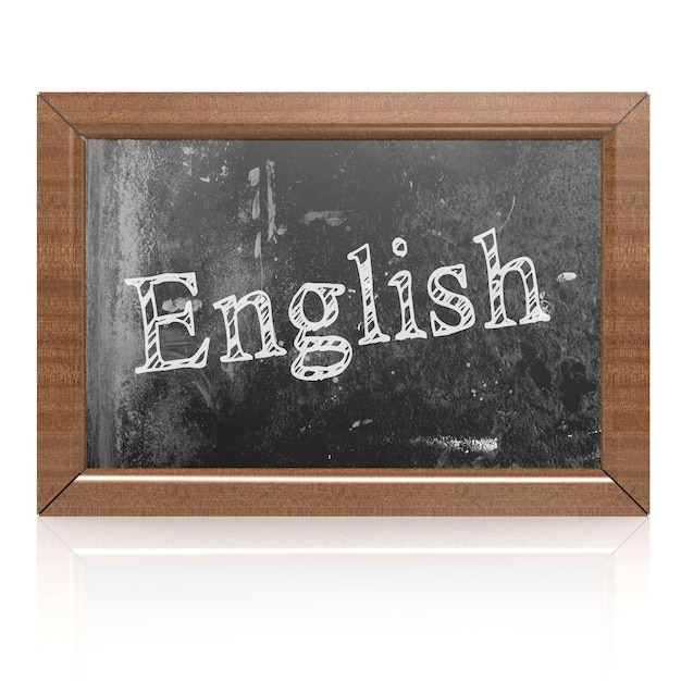 English written on blackboard