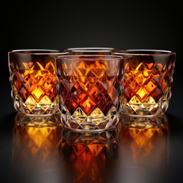 Engraved diamond cut crystal shot glasses