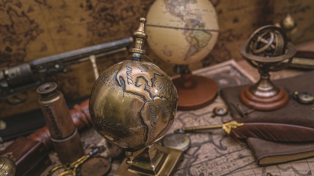 Photo engraved globe model