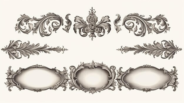 Engraving frame Vintage Baroque Victorian border Baroque frame decor