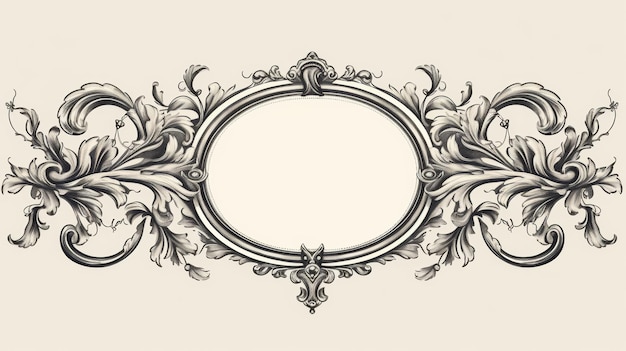 Engraving frame Vintage Baroque Victorian border Baroque frame decor