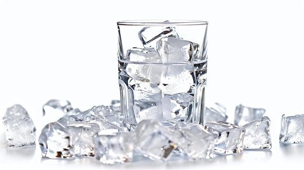 Enhance your project with the purity of a water glass filled with ice