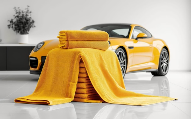 Улучшите свою езду с помощью автомобильного полотенца на белом фоне