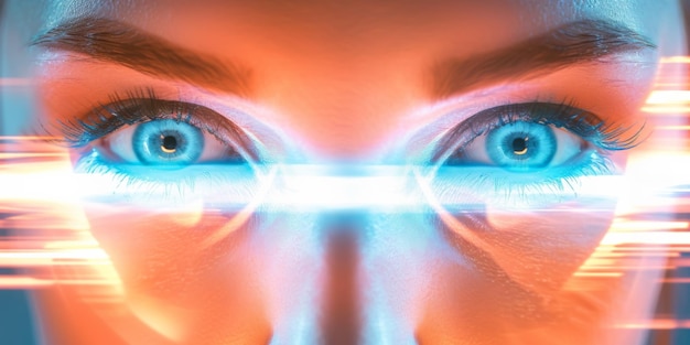 Foto poster promozionale del trattamento di correzione visiva laser per migliorare la vista