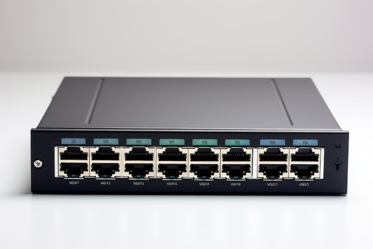 Photo enhancing connectivity unveiling the robustness of an 8port small network switch ar 32