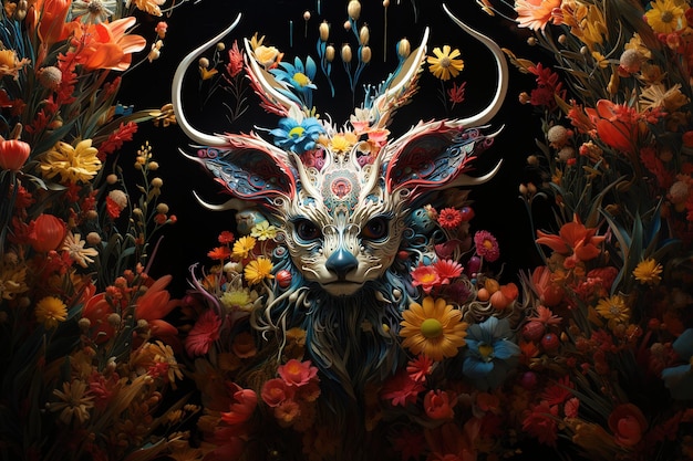 Enigmatic animal fantasy creature illustration generative ai