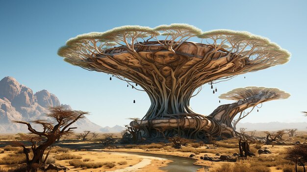 Enigmatic Baobabs Alien Trees with Spiral Canopies