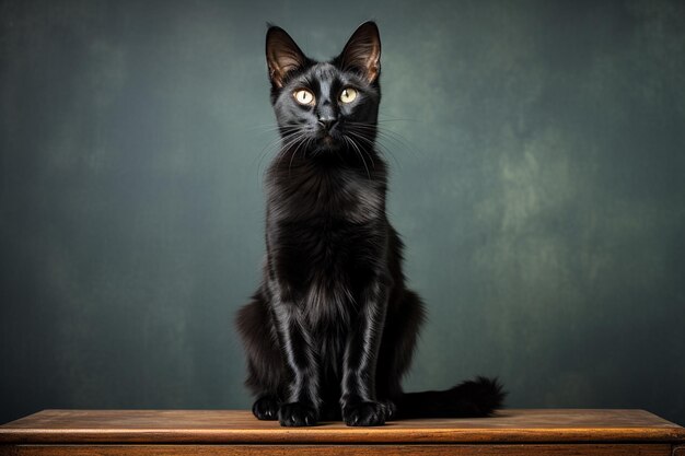 The enigmatic black cat created with generative ai