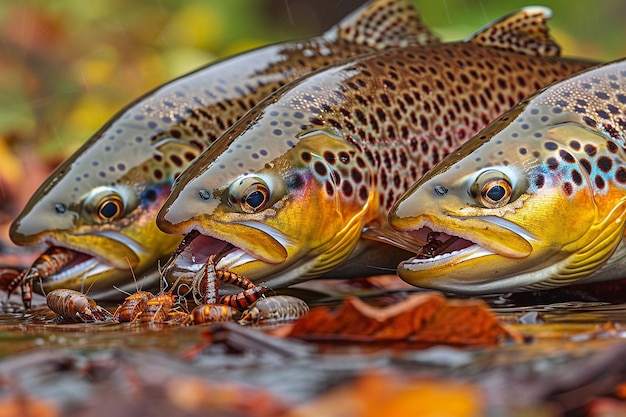 Enigmatic Brown Trout Feeding on River Insects