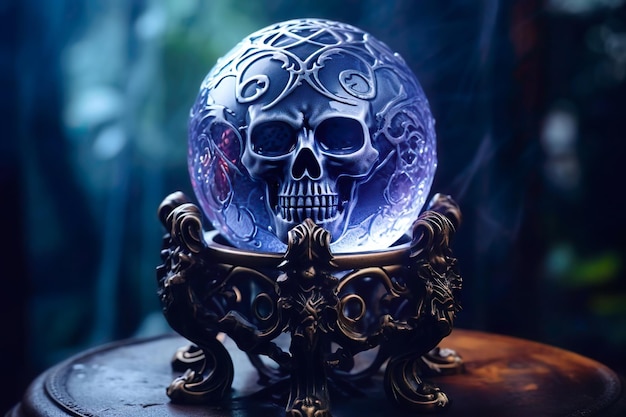 Photo enigmatic crystal ball mystical halloween vibes