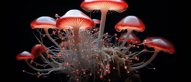 Enigmatic Dark Forest Group of Mushrooms