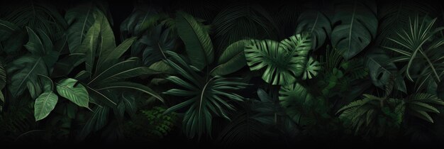 Photo enigmatic depths of the jungle a tapestry of dark green leaves generative ai