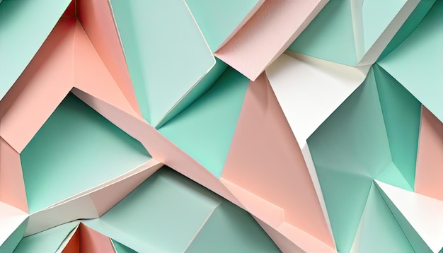 Enigmatic Dimensions Mint Cream Platinum and Salmon Pink Unite in a Mesmerizing Abstract Backgrou