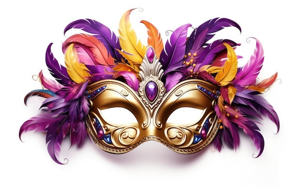 Enigmatic Elegance A Carnival of Colors with Luxurious Masquerade Charm Generative AI